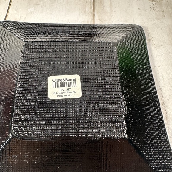 Crate & Barrel Abby Appetizer Dish Plates Black Weave Effect Underside 5‎ 1/2" - Picture 6 of 10